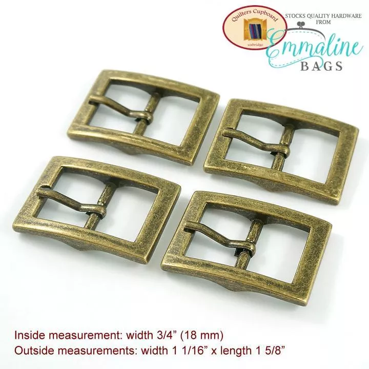 Strap Buckles - 3/4" - Antique Brass
