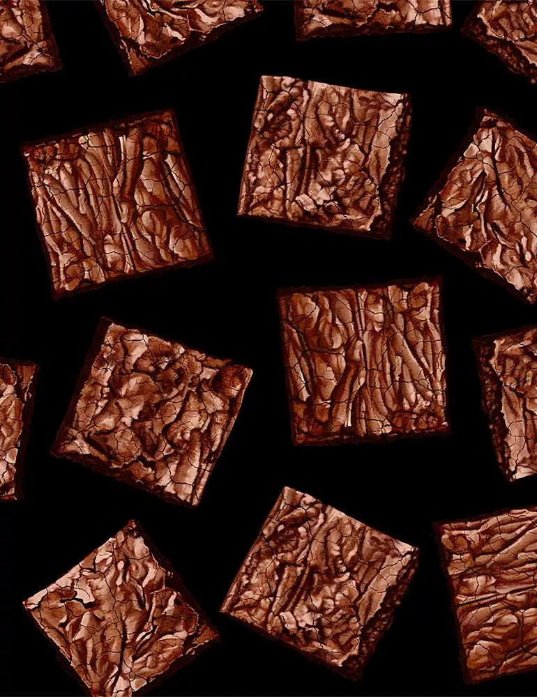 Sweet Tooth - per yard- Timeless Treasures - Tossed Realistic Brownies - GM-C8551 Black