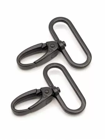 Swivel Hook 1-1/2in Black Metal Set of Two ByAnnie
