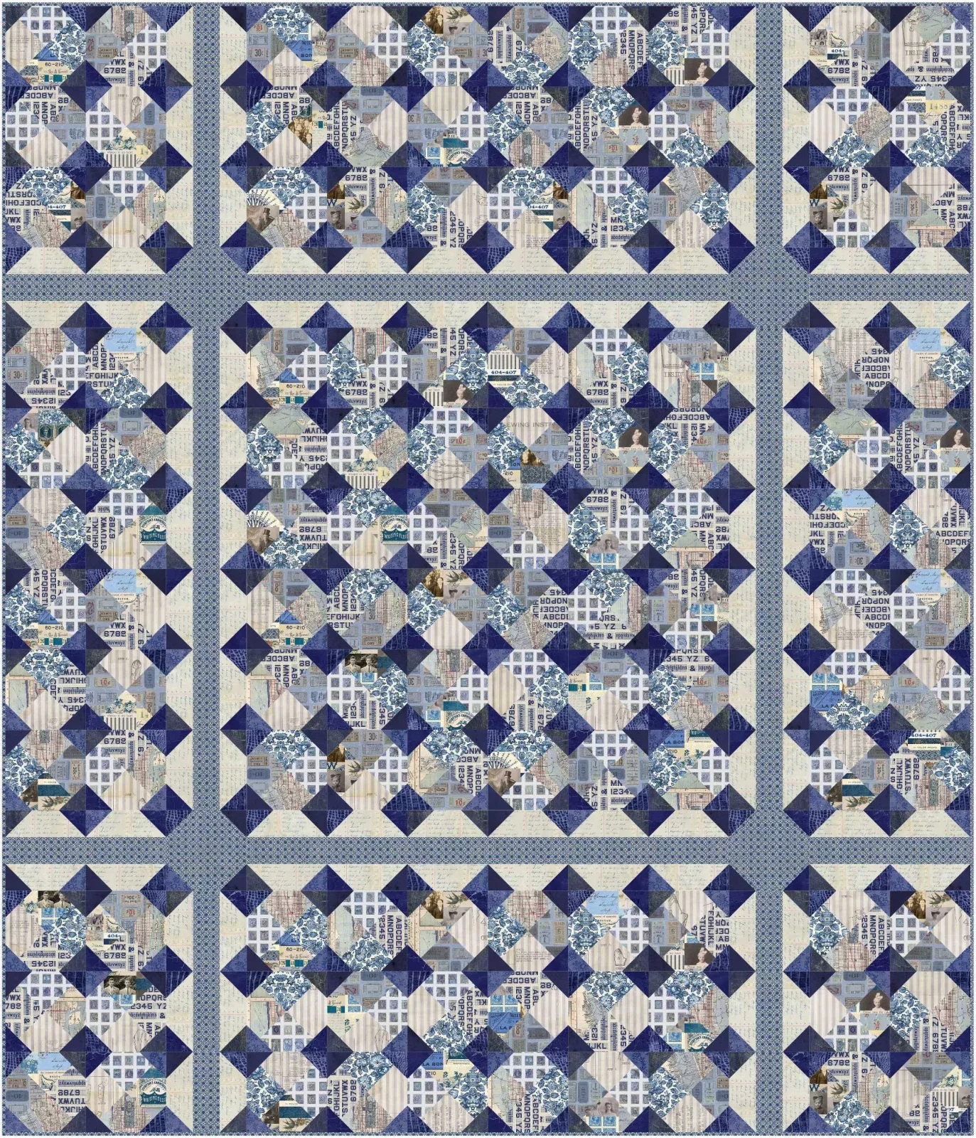 Tiled in Indigo Pattern - DIGITAL FILE - Featuring Palette INDIGO by Tim Holtz *FREE with 1yd Palette INDIGO Purchase*