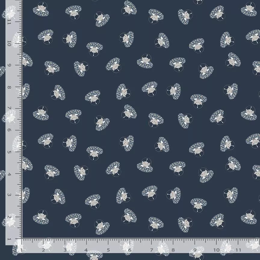 To The Moon - Star Shine Too - Spaced Out - Per Yard - by Dear Stella - Space, Planets, Stars - STELLA-D2274 PHANTOM
