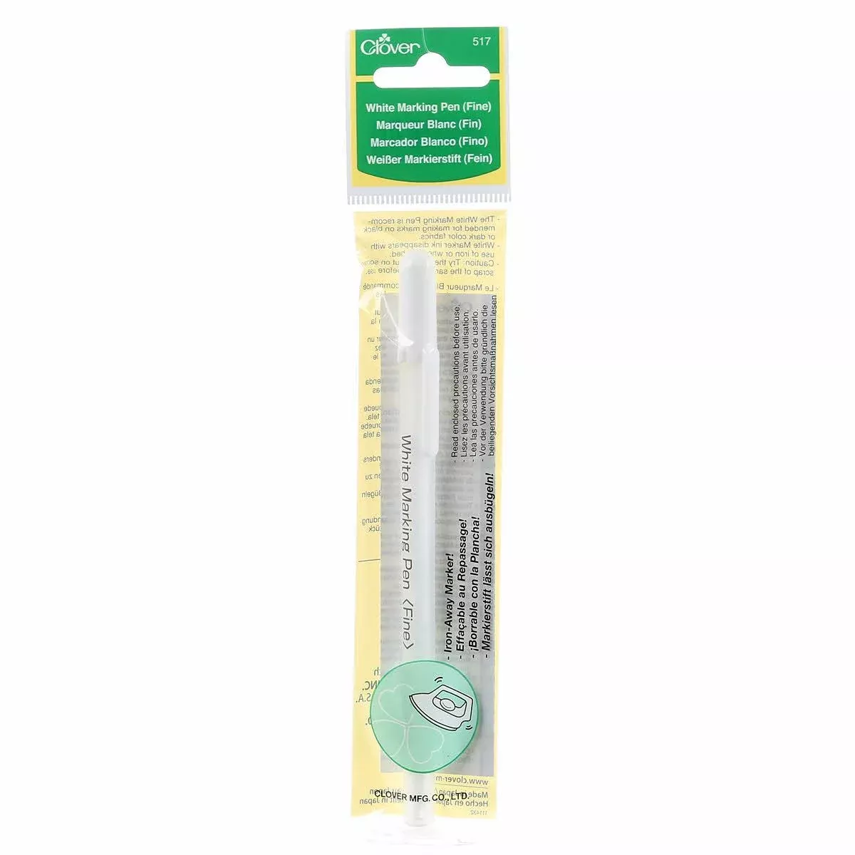 Water Soluble or Iron Off Marking Pen White