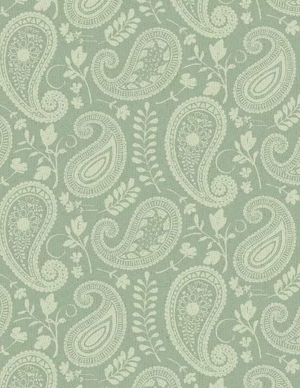 Wilmington Prints - Daisy Days - Paisley Green
