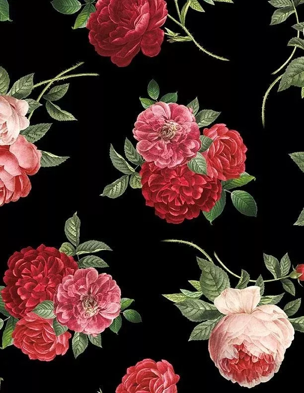 Wilmington Prints - Daydream Garden - Blossom Toss Black