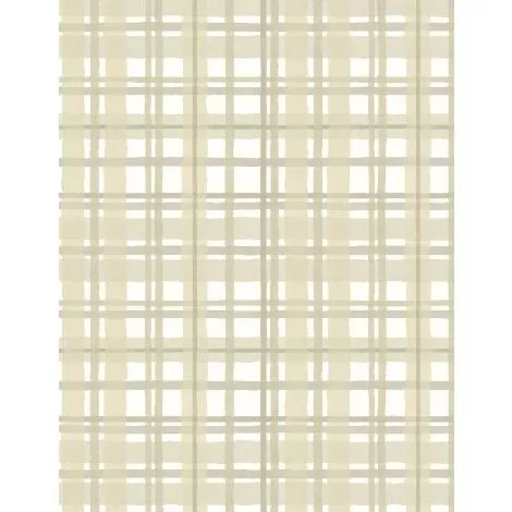 Wilmington Prints - Green Fields - Plaid Cream