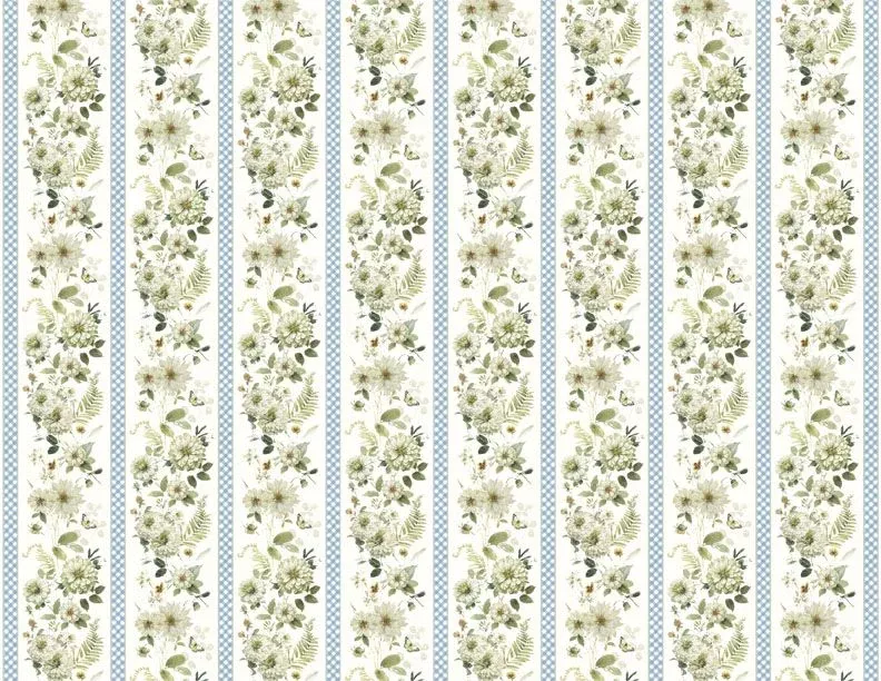 Wilmington Prints - Green Fields - Repeating Stripe Multi