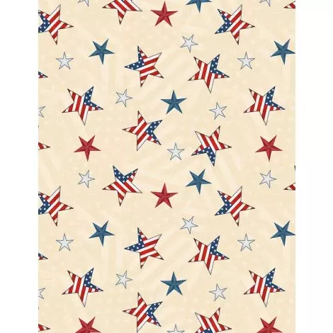 Wilmington Prints - Hearts’ Anthem - Star Toss Beige