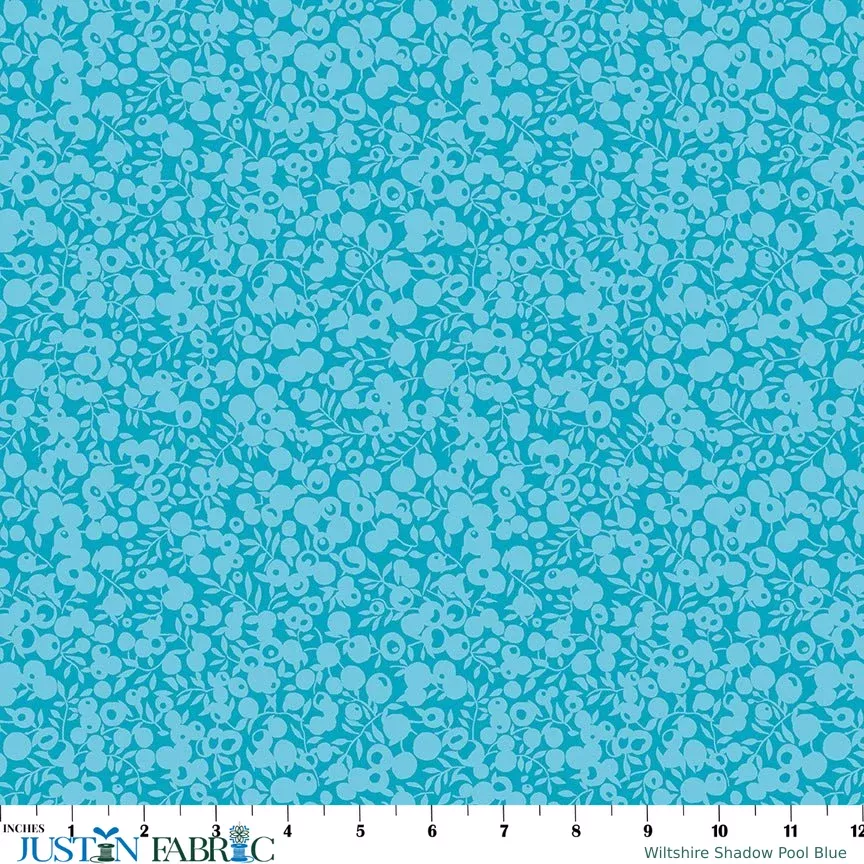Wiltshire Shadow Pool Blue Yardage by Liberty Fabrics London | SKU: 01666544A