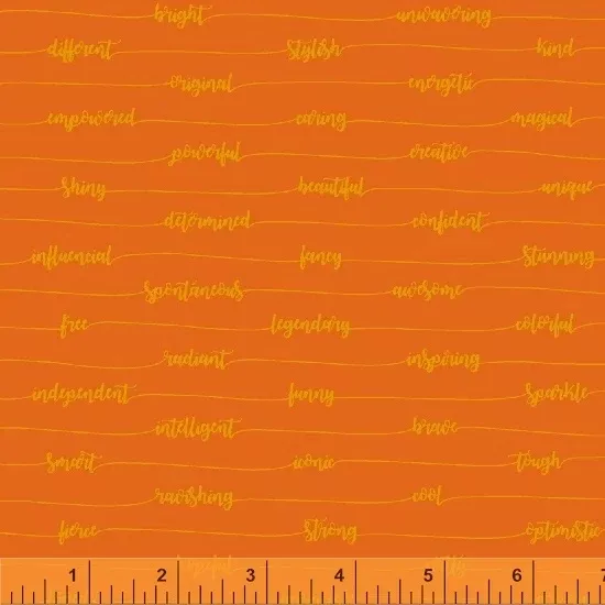 Windham Fabrics - Good Vibes Only - Bright Tangerine Orange