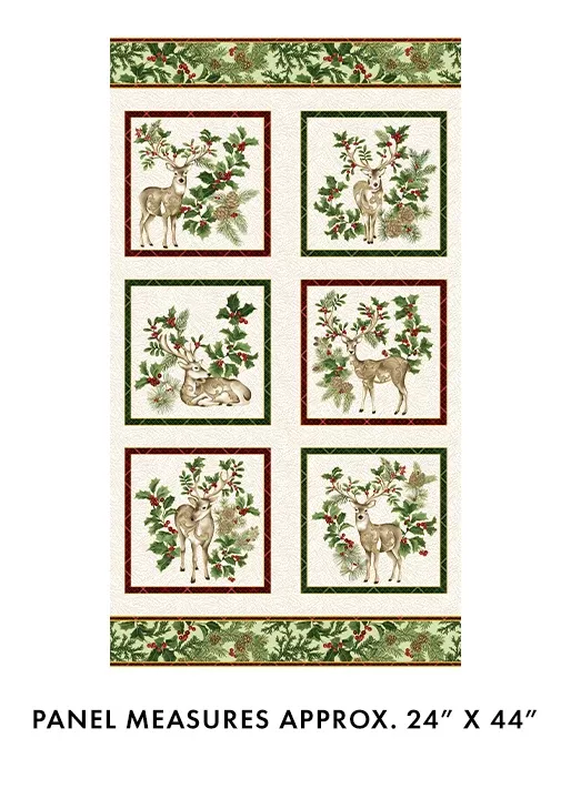 Winter In The Pines Cream Panel- Jackie Robinson - Benartex Fabrics