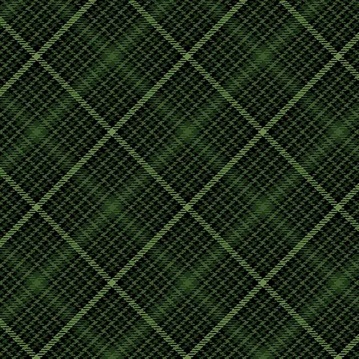 Winter In The Pines - Festive Tartan Dark Pine - Jackie Robinson - Benartex Fabrics