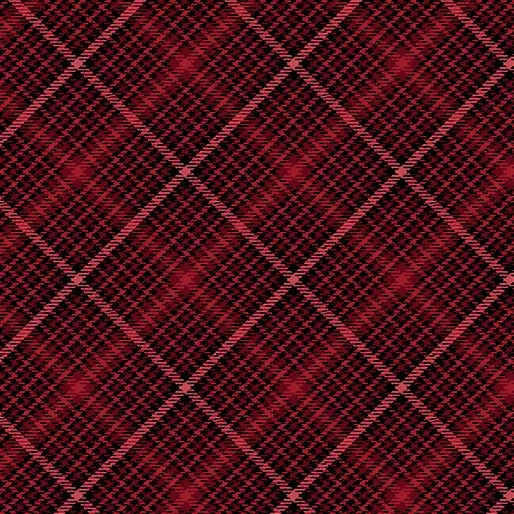 Winter In The Pines - Festive Tartan Red - Jackie Robinson - Benartex Fabrics