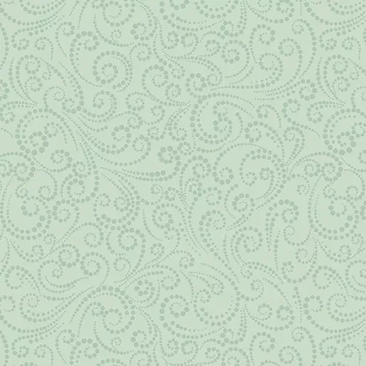 A Winter's Day - Dotted Scroll Mint - Jackie Robinson, Animas Quilts - Benartex Fabrics
