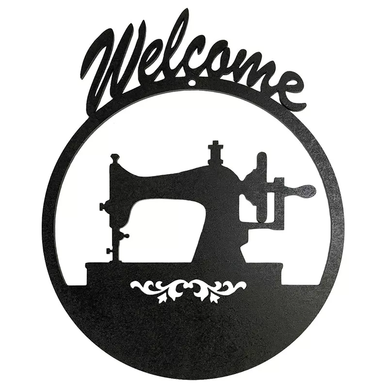 Wood Sign Welcome Sewing Machine, FF 1604