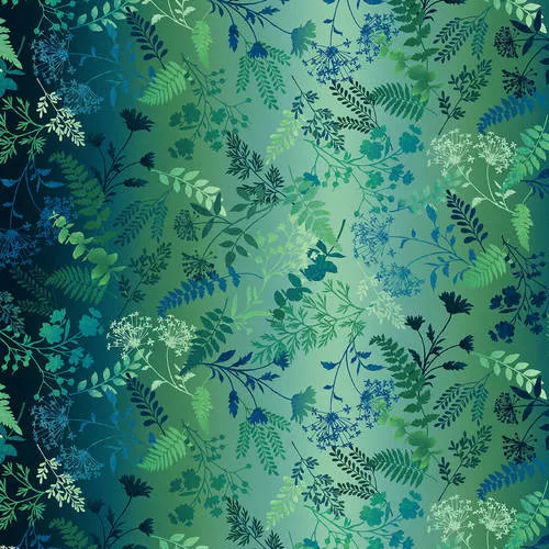 Woodland Wonders - Wildflower Ombre in Green - Studio e