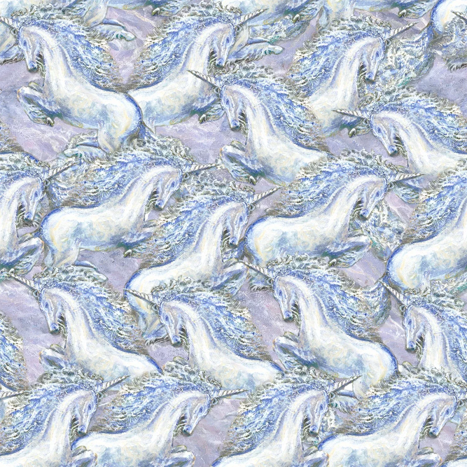 World of Wonder by Josephine Wall Unicorn Lilac18686-LIL Cotton Woven Fabric