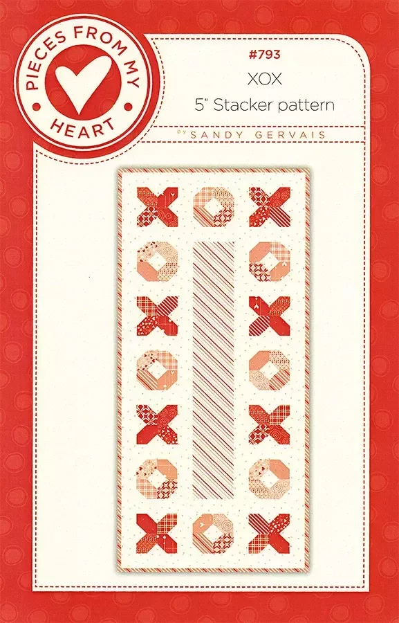 XOX Table Runner Pattern by Sandy Gervais of Pieces from My Heart