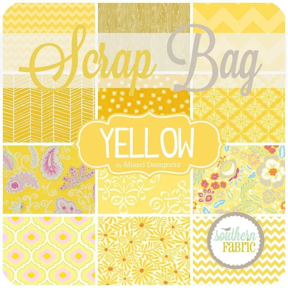 Yellow Scrap Bag (approx 2 yards) by Mixed Designers for Southern Fabric