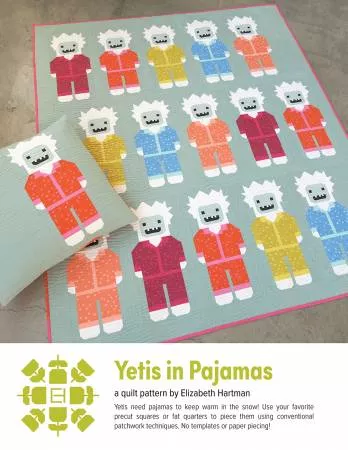 Yetis in Pajamas # EH081 Pattern by Elizabeth Hartman-Robert Kaufman- 58" X 69"