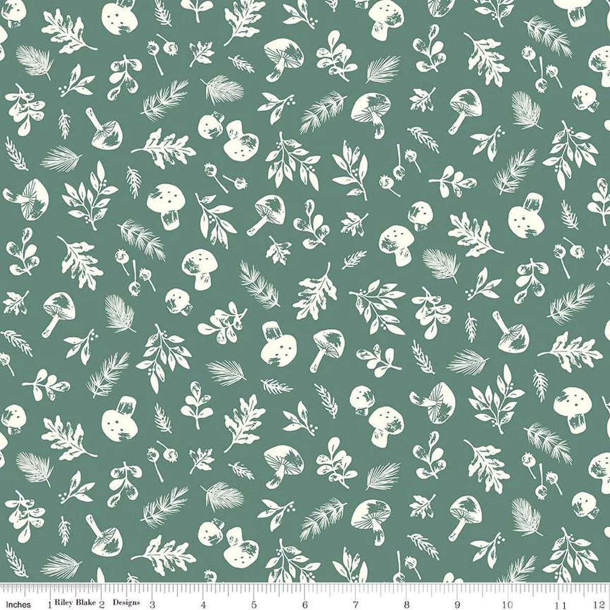 Yuletide Forest - Woodland - Sage Quilting Cotton by Katherine Lenius for Riley Blake