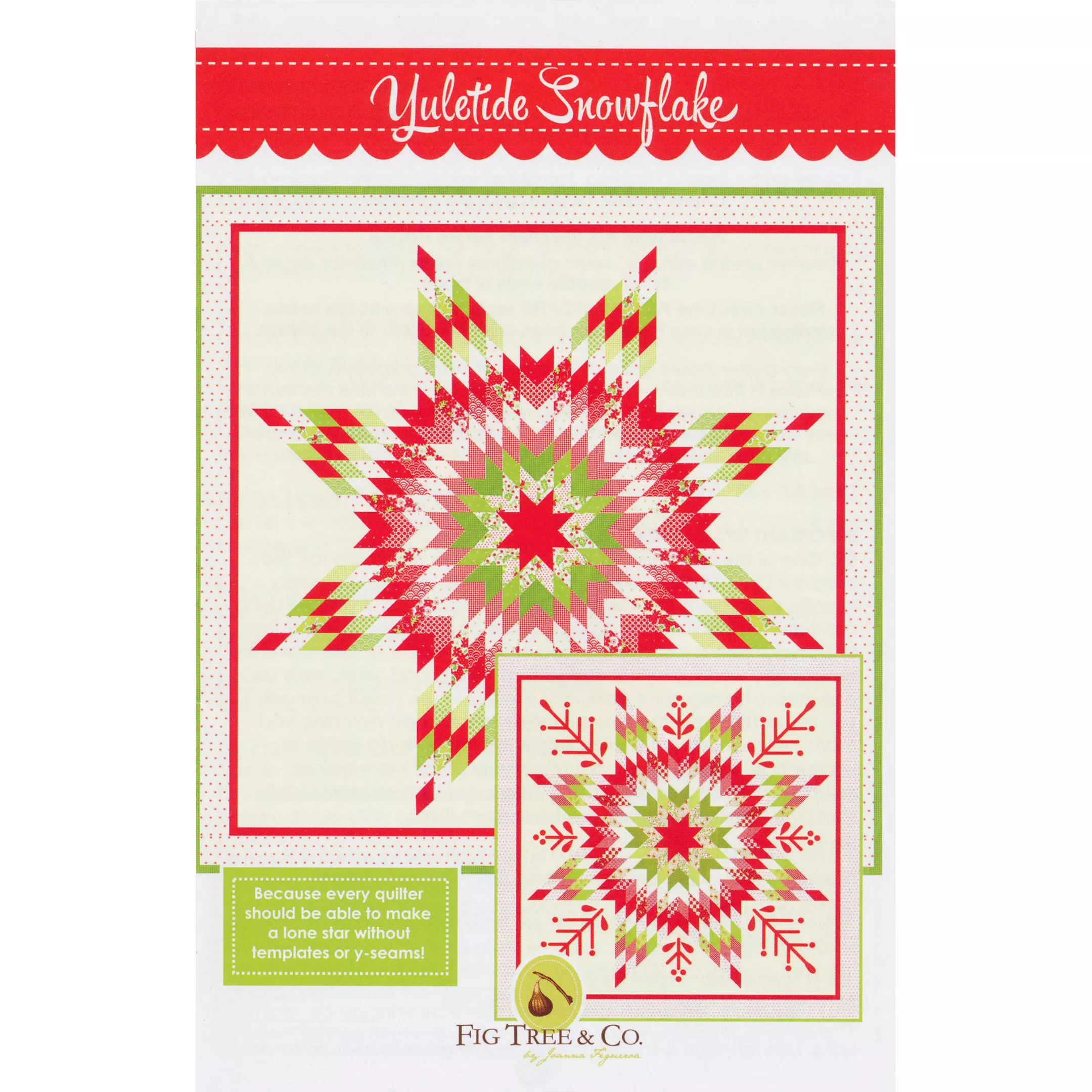Yuletide Snowflake Quilt Pattern by Fig Tree Quilts