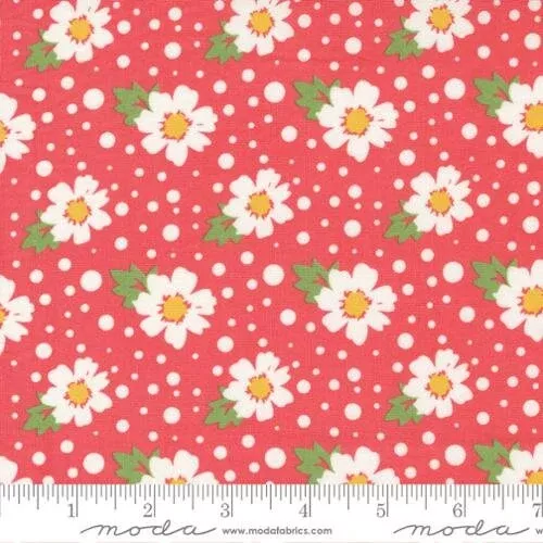 Zinnia Daisy Flamingo Yardage 24131 14by April Rosenthal Sold in 1/2 yard increments