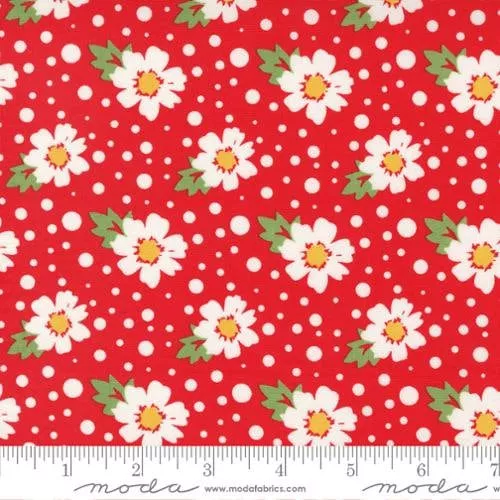 Zinnia Daisy Ruby Yardage 24131 15by April Rosenthal Sold in 1/2 yard increments