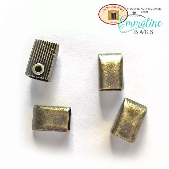 Zipper Ends - Antique Brass - 5 Pack
