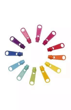 Zipper Pull Set - BRIGHTS - 12 #4.5 pulls byAnnie